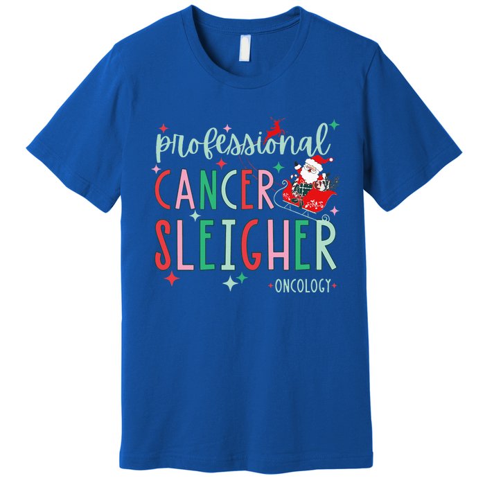 Oncology Nurse Christmas Professional Cancer Sleigher Premium T-Shirt