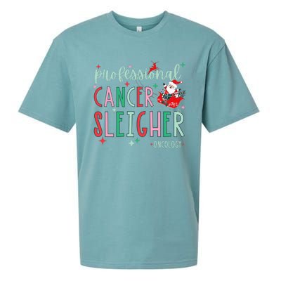 Oncology Nurse Christmas Professional Cancer Sleigher Sueded Cloud Jersey T-Shirt