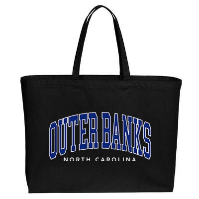 Obx North Carolina Summer Retro Preppy Throwback Cotton Canvas Jumbo Tote