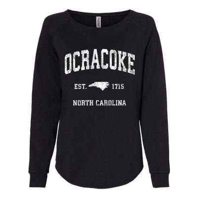 Ocracoke North Carolina Nc Vintage Athletic Womens California Wash Sweatshirt