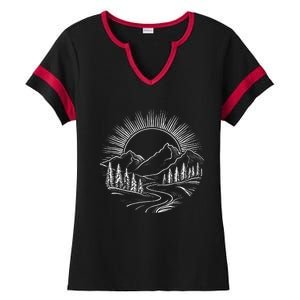 Outdoors Nature Cool Hiking Camping Summer Ladies Halftime Notch Neck Tee