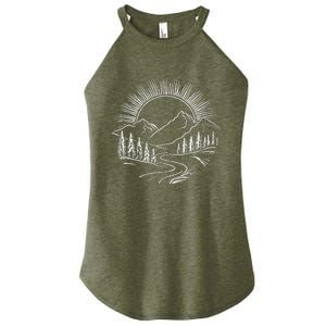 Outdoors Nature Cool Hiking Camping Summer Women's Perfect Tri Rocker Tank