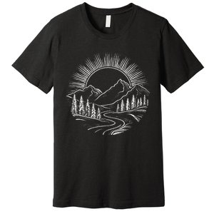 Outdoors Nature Cool Hiking Camping Summer Premium T-Shirt