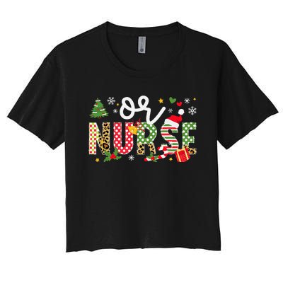 Or Nurse Christmas Operating Room Nurse Xmas Party Women's Crop Top Tee