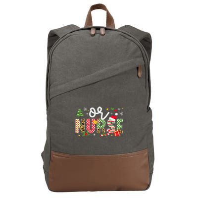 Or Nurse Christmas Operating Room Nurse Xmas Party Cotton Canvas Backpack