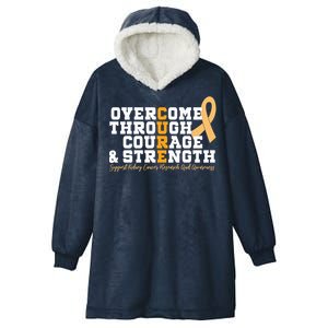 Overcome Ney Cancer Orange Ribbon Event March Gift Hooded Wearable Blanket