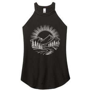 Outdoors Nature Cool Hiking Camping Summer Graphic Women's Perfect Tri Rocker Tank