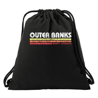 Obx North Carolina Nc Retro Vintage Souvenir Drawstring Bag