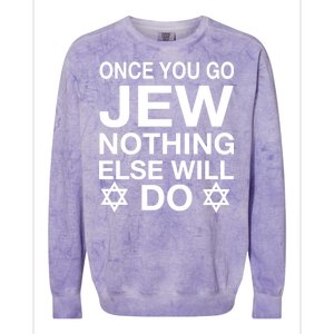 Once You Go Jew Hanukkah Colorblast Crewneck Sweatshirt