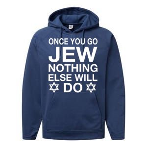 Once You Go Jew Hanukkah Performance Fleece Hoodie