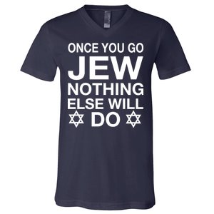 Once You Go Jew Hanukkah V-Neck T-Shirt