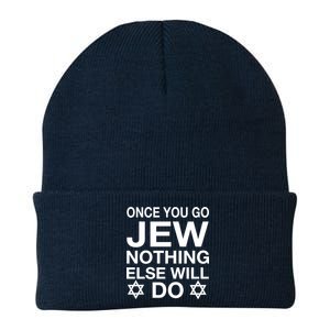 Once You Go Jew Hanukkah Knit Cap Winter Beanie