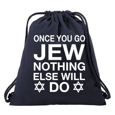 Once You Go Jew Hanukkah Drawstring Bag