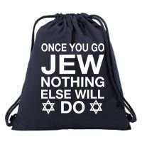 Once You Go Jew Hanukkah Drawstring Bag