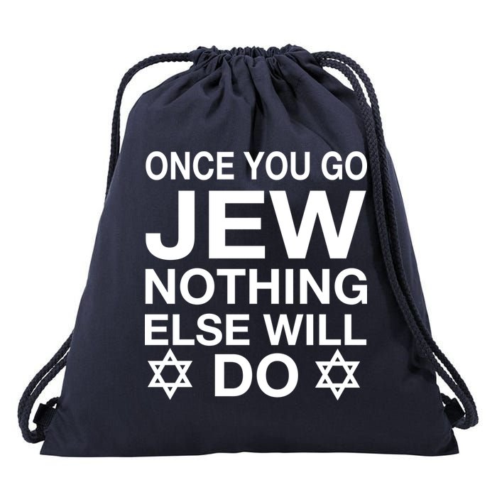 Once You Go Jew Hanukkah Drawstring Bag