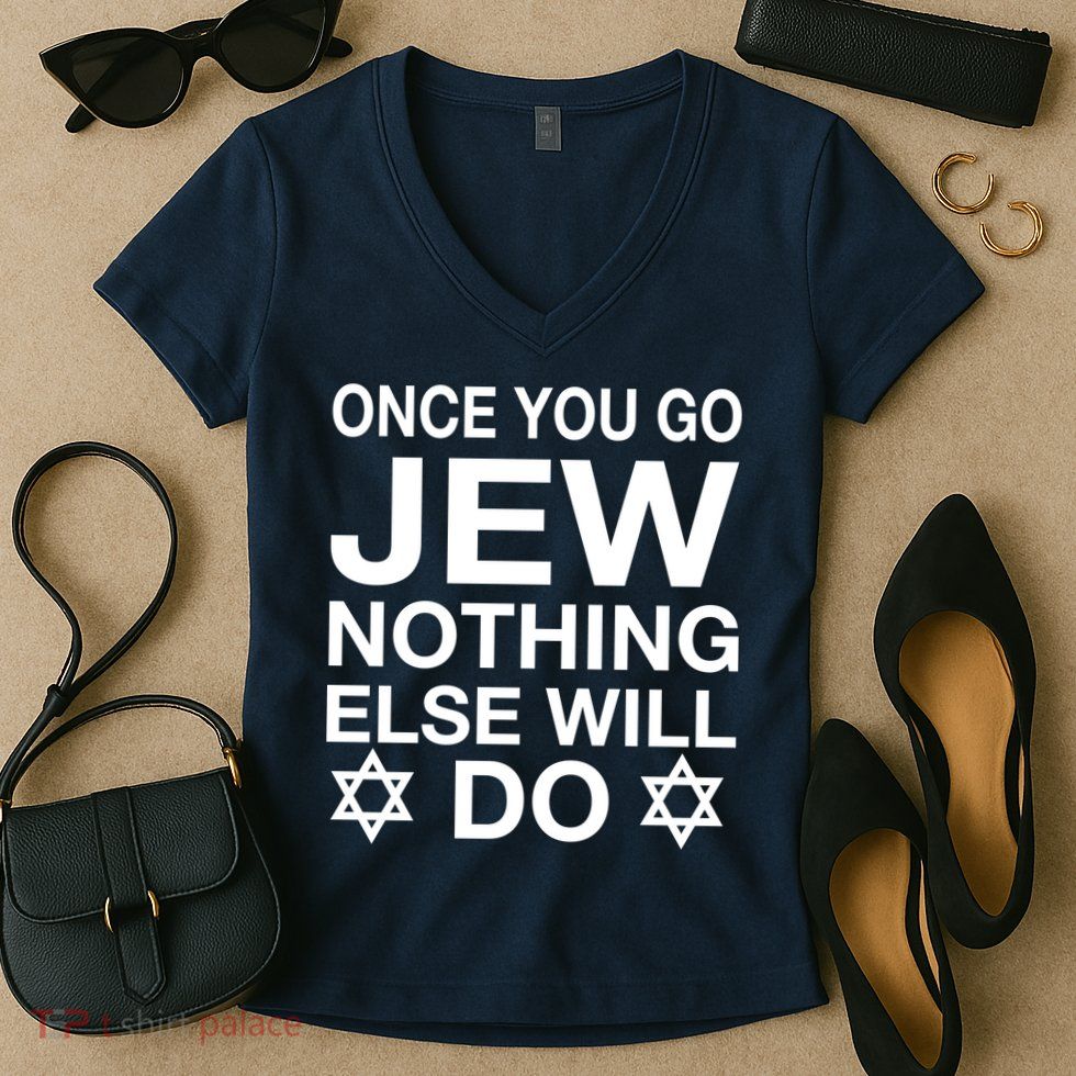 Once You Go Jew Hanukkah Women's V-Neck T-Shirt