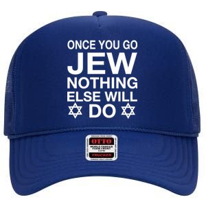 Once You Go Jew Hanukkah High Crown Mesh Back Trucker Hat