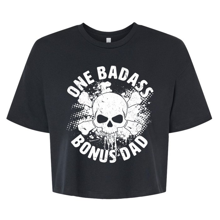 One Badass Bonus Dad Bella+Canvas Jersey Crop Tee