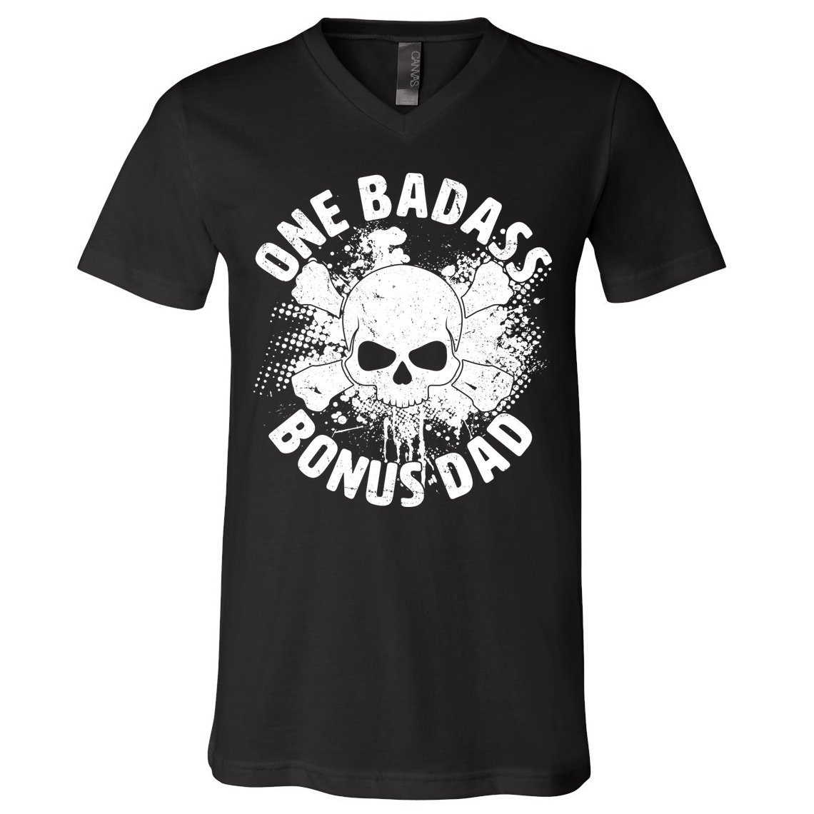 One Badass Bonus Dad V-Neck T-Shirt