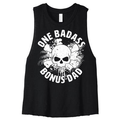 One Badass Bonus Dad Women's Racerback Cropped Tank