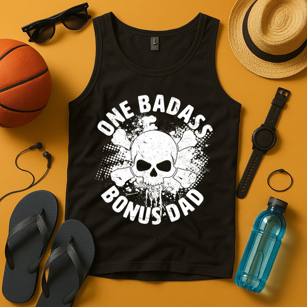 One Badass Bonus Dad Tank Top