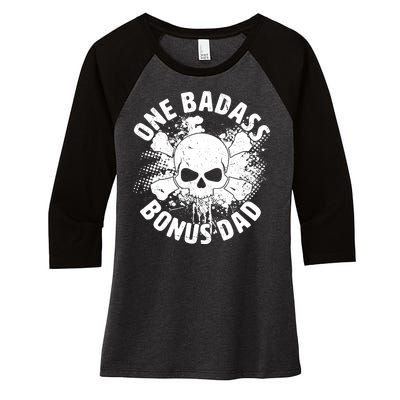 One Badass Bonus Dad Women's Tri-Blend 3/4-Sleeve Raglan Shirt