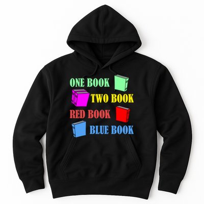 One Book Two Book Red Book Blue Book Hoodie