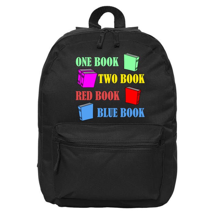 One Book Two Book Red Book Blue Book 16 in Basic Backpack