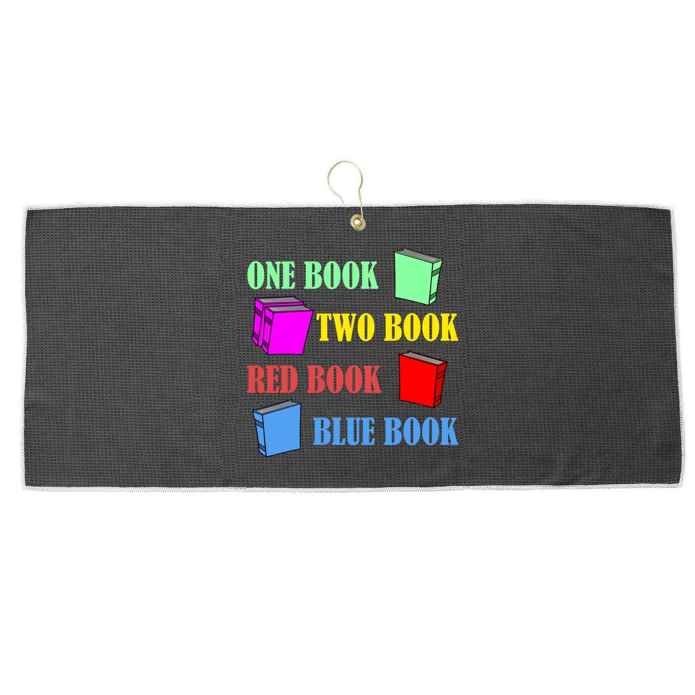 One Book Two Book Red Book Blue Book Large Microfiber Waffle Golf Towel