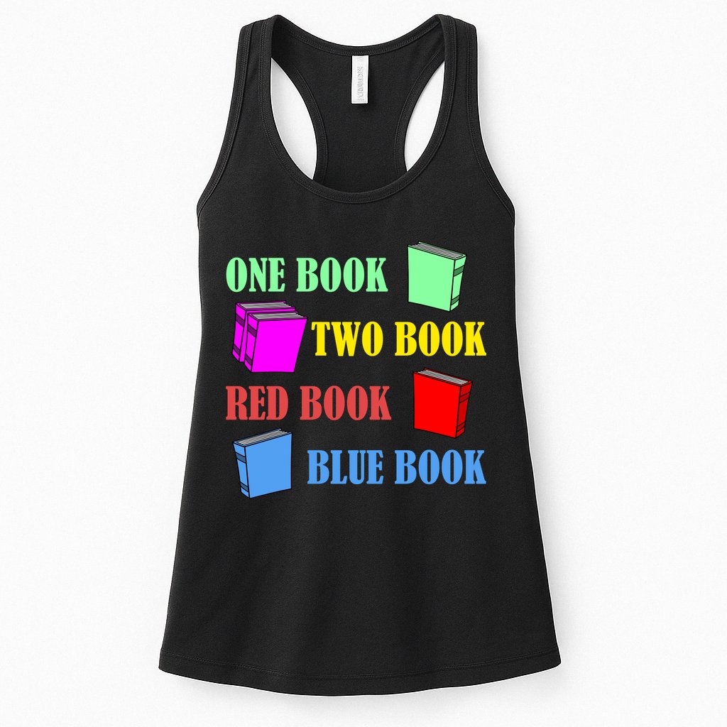 One Book Two Book Red Book Blue Book Womens Tank Top