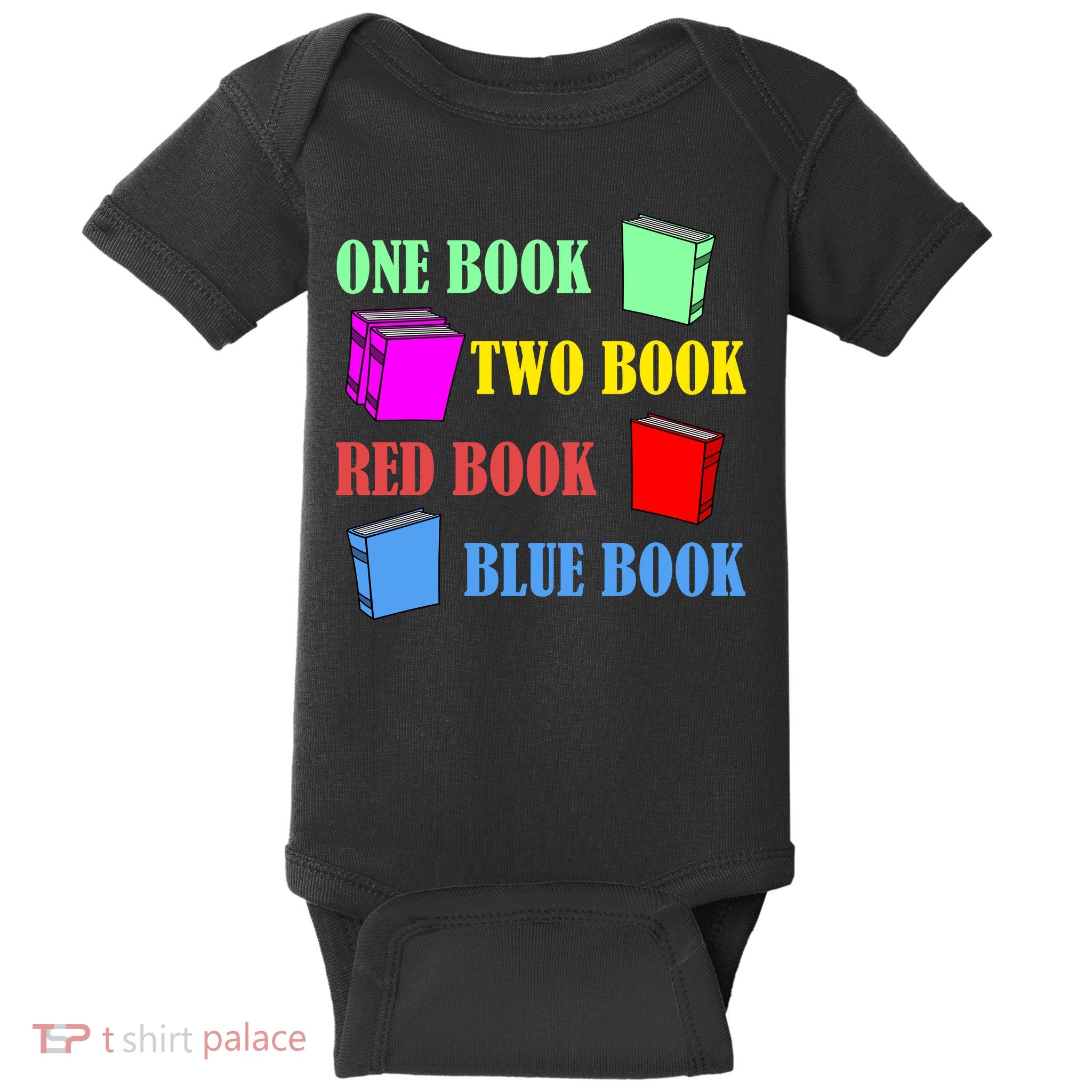 One Book Two Book Red Book Blue Book Baby Bodysuit