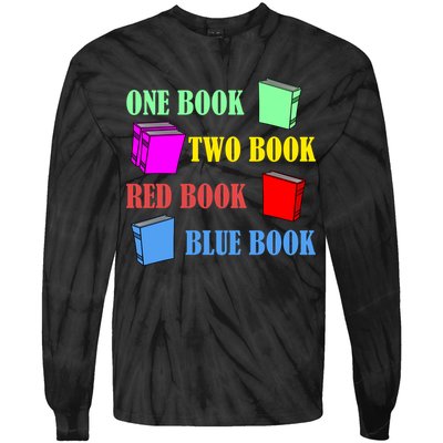 One Book Two Book Red Book Blue Book Tie-Dye Long Sleeve Shirt