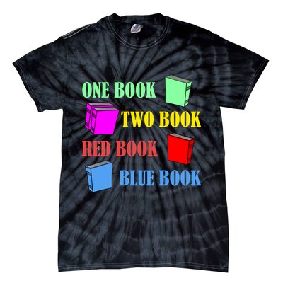 One Book Two Book Red Book Blue Book Tie-Dye T-Shirt