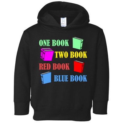 One Book Two Book Red Book Blue Book Toddler Hoodie