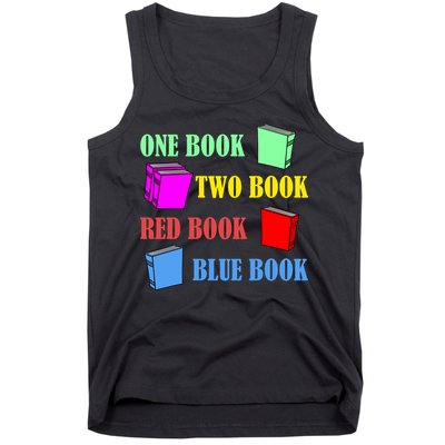 One Book Two Book Red Book Blue Book Tank Top