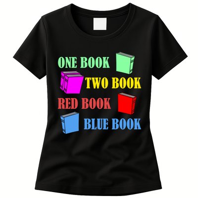 One Book Two Book Red Book Blue Book Womens T-Shirt
