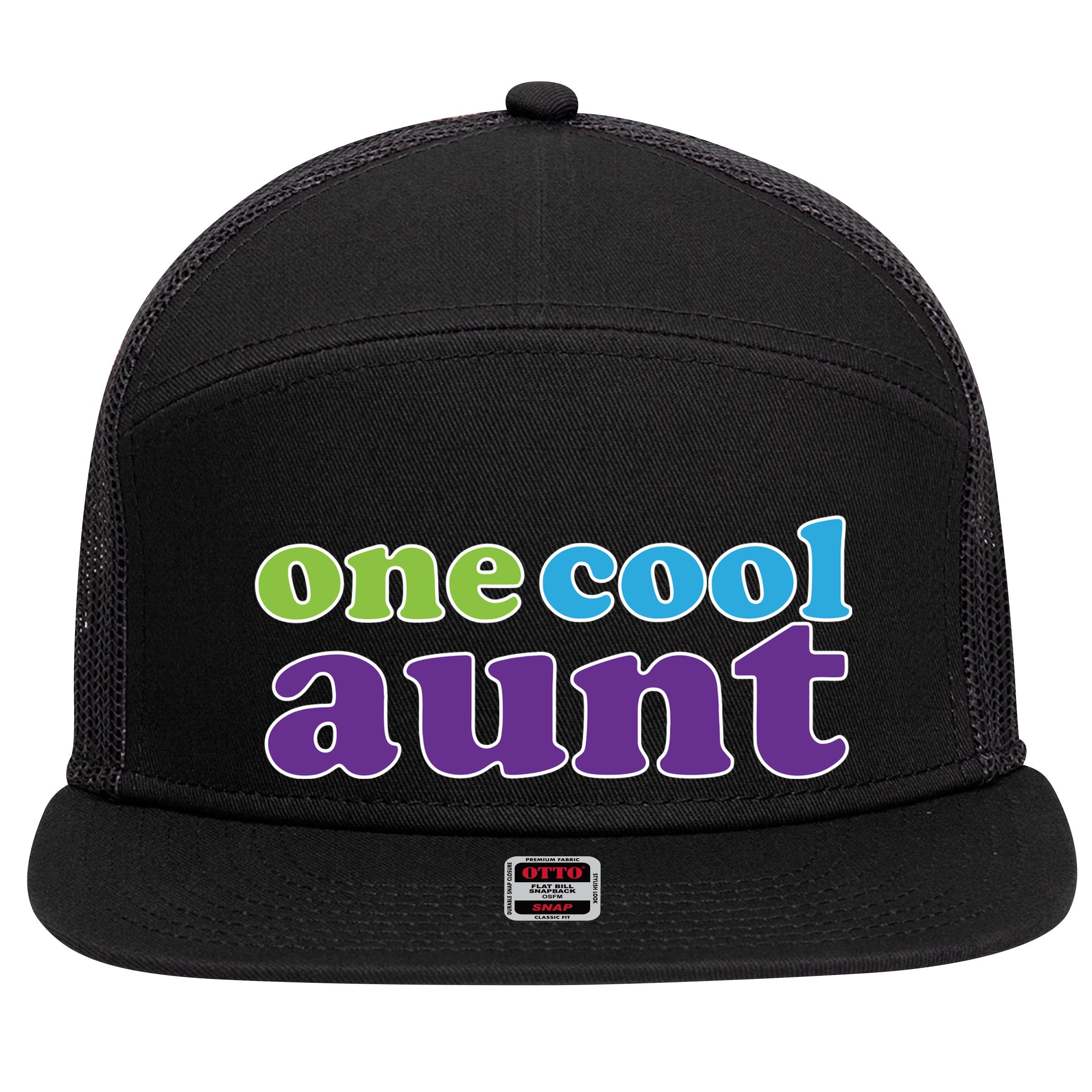 One Cool Aunt 7 Panel Mesh Trucker Snapback Hat