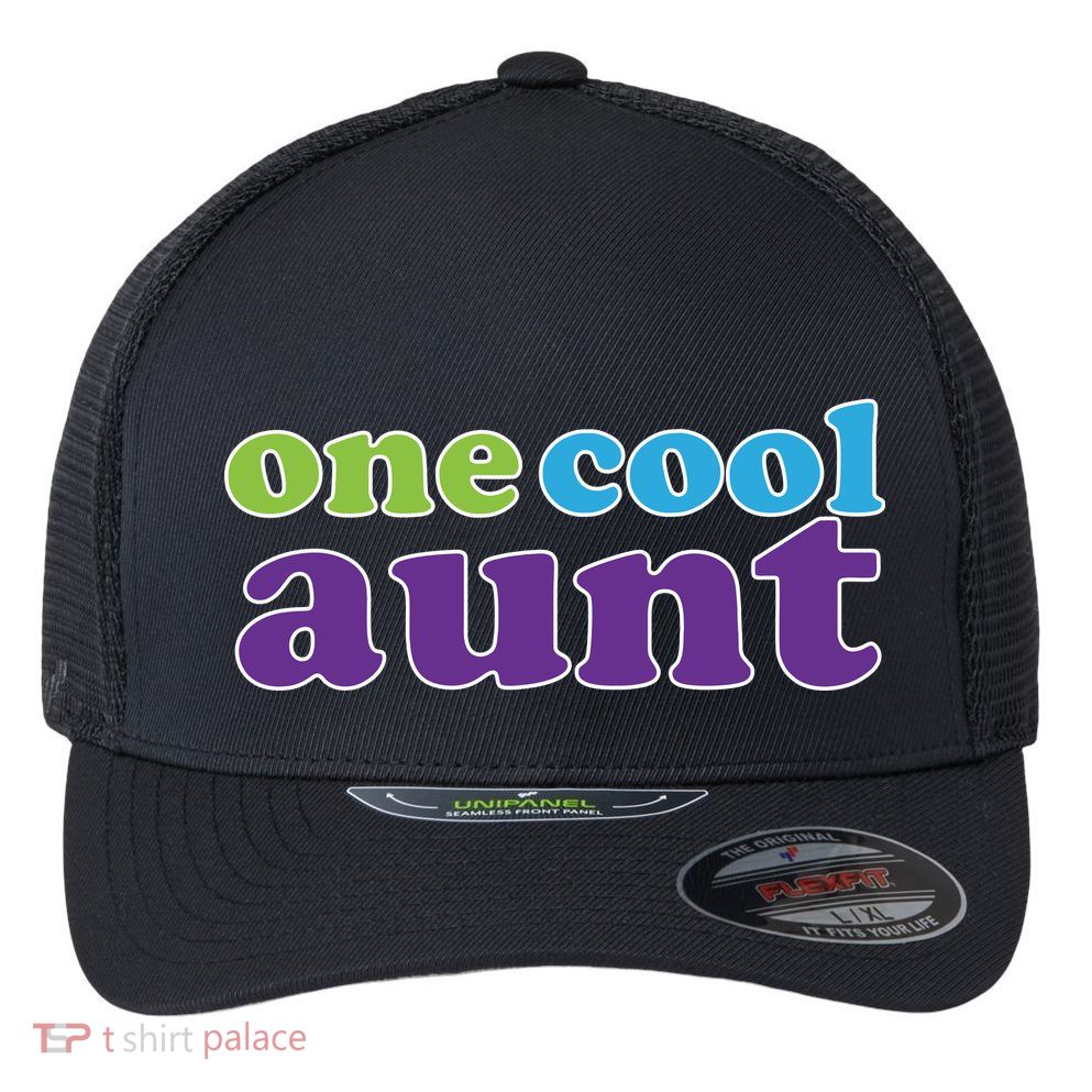 One Cool Aunt Flexfit Unipanel Trucker Cap