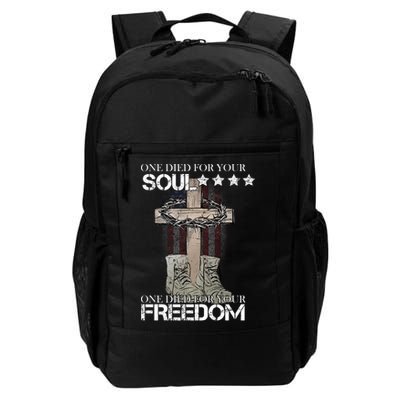 One Died For Your Soul And Freedom Backpack
