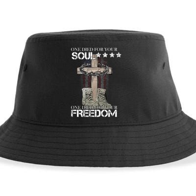 One Died For Your Soul And Freedom Sustainable Bucket Hat