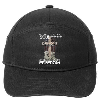 One Died For Your Soul And Freedom 7-Panel Snapback Hat