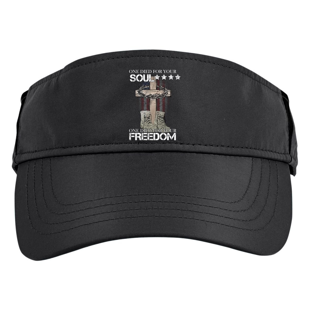 One Died For Your Soul And Freedom Adult Drive Performance Visor
