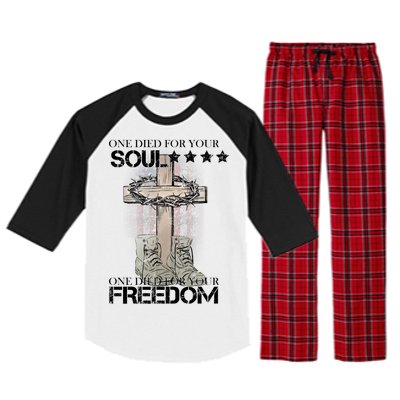 One Died For Your Soul And Freedom Raglan Sleeve Pajama Set