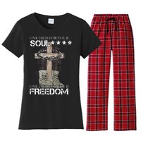 One Died For Your Soul And Freedom Women's Flannel Pajama Set