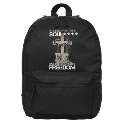 One Died For Your Soul And Freedom 16 in Basic Backpack