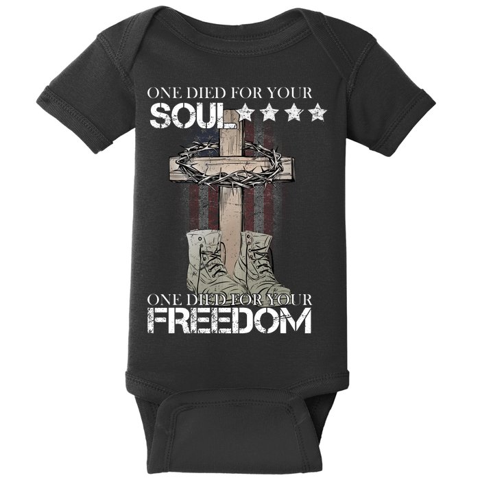 One Died For Your Soul And Freedom Baby Bodysuit