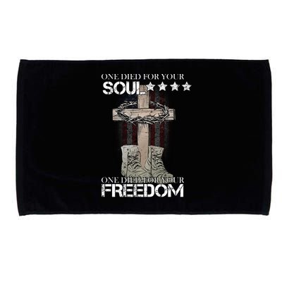 One Died For Your Soul And Freedom Microfiber Hand Towel