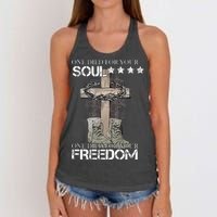 One Died For Your Soul And Freedom Women's Knotted Racerback Tank