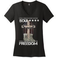One Died For Your Soul And Freedom Women's V-Neck T-Shirt