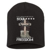 One Died For Your Soul And Freedom Short Acrylic Beanie